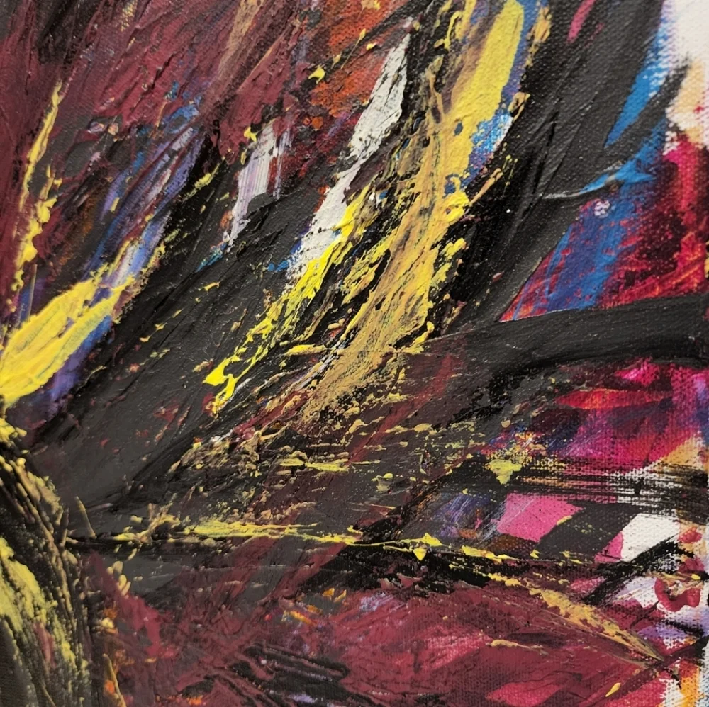 HANDCRAFTED Painting HANDPAINTED Abstract Artwork Stretch Canvas Wall Art Decor - Picture 11 of 17